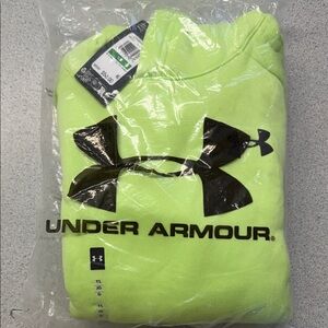 Under Armour Neon Lime Pullover Hoodie with Black Logo